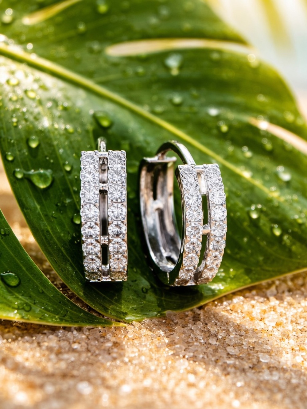 White Sapphire Earrings